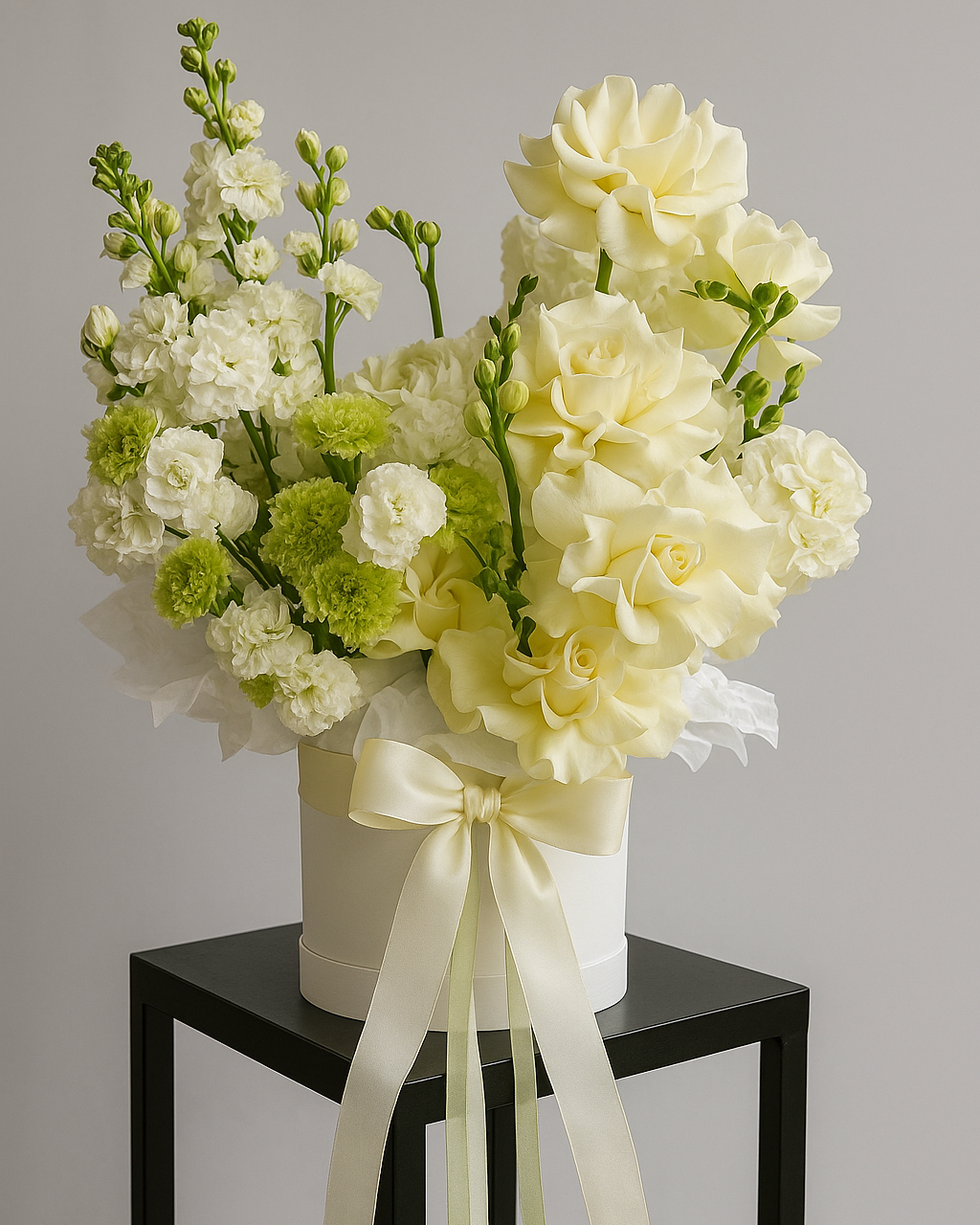 Flower  Box "CREAM & FRESH GREEN"